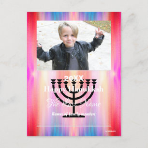 Happy Hanukkah Candle Photo Briefkaart - HAMbWG