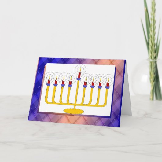 Happy Hanukkah Candle Stick Wenskaart Feestdagen Kaart (Voorkant)