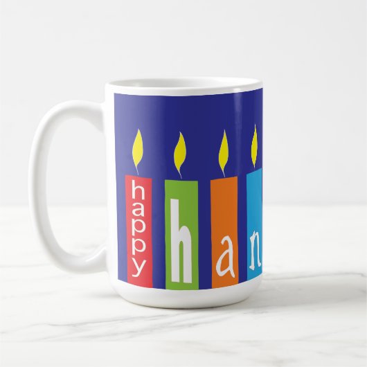 Happy Hanukkah Candles Mok (Links)