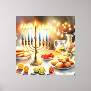 Happy Hanukkah Canvas Afdruk