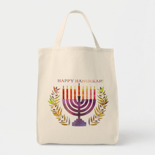 Happy Hanukkah-Canvas tas (Voorkant)