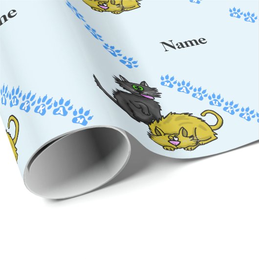 Happy Hanukkah Cat Gift Wrap Cadeaupapier (Rol Hoek)