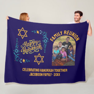 HAPPY HANUKKAH Chanukah Fleece Deken