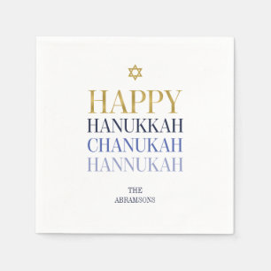 Happy Hanukkah Chanukah Holiday Paper Napkins Servetten