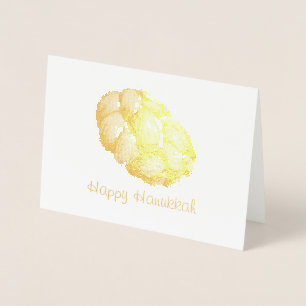 Happy Hanukkah Chanukah Joodse Feestdagen Challah Folie Kaarten