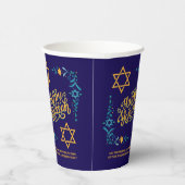 HAPPY HANUKKAH Chanukah Papieren Bekers (Rechts)