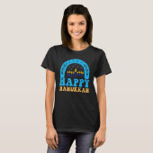 Happy Hanukkah Chanukah Rainbow Menorah Jewish Hol T-shirt (Voorkant volledig)