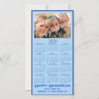Happy Hanukkah Custom Photo 2026 Calendar Picture Feestdagenkaart