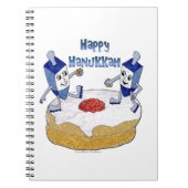 Happy Hanukkah Dancing Dreidels Jelly Doughnut Notitieboek (Voorkant)