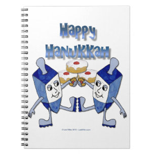 Happy Hanukkah Dancing Dreidels Jelly Doughnut Notitieboek