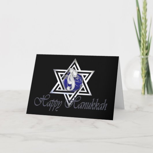 Happy Hanukkah Decorated Star of David Kaart (Voorkant)
