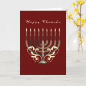 Happy Hanukkah decoratieve menorah Star van David Kaart (Gele Bloem)