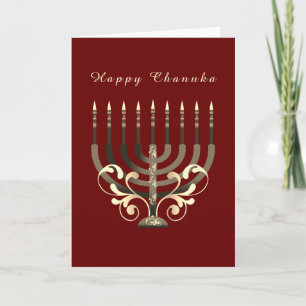 Happy Hanukkah decoratieve menorah Star van David Kaart