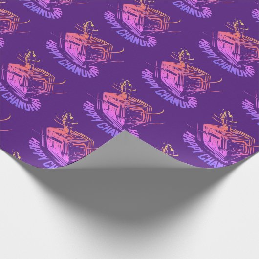 Happy Hanukkah dreidel Cadeaupapier (Hoek)