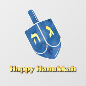 Happy Hanukkah Dreidel Raamsticker (Vel)