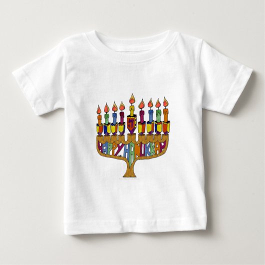 Happy Hanukkah Dreidels Menorah (Voorkant)