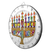 Happy Hanukkah Dreidels Menorah Dartbord (Voorkant Rechts)