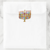 Happy Hanukkah Dreidels Menorah Vierkante Sticker (Tas)