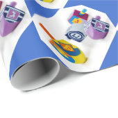 Happy Hanukkah Dreidls Gift Wrap Cadeaupapier (Rol Hoek)