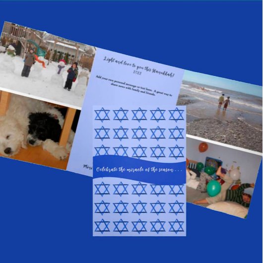 Happy Hanukkah Editable Celebrate Mirakel of Light Drieluik Aankondiging