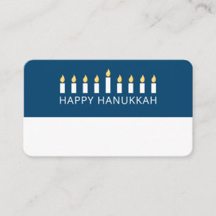 Happy Hanukkah Eenvoudige en moderne kaarsengroe Plaatskaartje