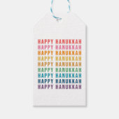 Happy Hanukkah | Eenvoudige regenboogkleuren — Typ Cadeaulabel (Voorkant)