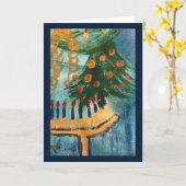 Happy Hanukkah en Kerstmis Kaart (Gele Bloem)