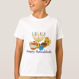Happy Hanukkah en leuke Hanukkah personages T-shirt