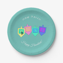 Happy Hanukkah English Hebrew Papieren Bordje