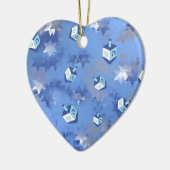 Happy Hanukkah Falling Star en Dreidels Keramisch Ornament (Links)