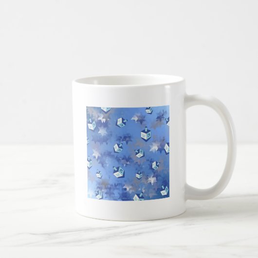 Happy Hanukkah Falling Stars and Dreidels Koffiemok (Rechts)