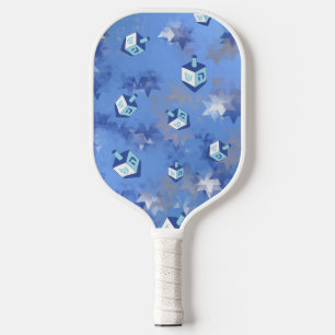 Happy Hanukkah Falling Stars and Dreidels Pickleball Paddle