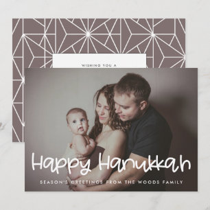 Happy Hanukkah-familiefoto Feestdagenkaart