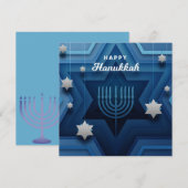 Happy Hanukkah Feestdagenkaart (Voorkant / Achterkant)