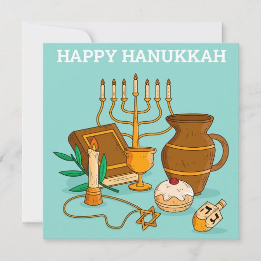Happy Hanukkah Feestdagenkaart (Voorkant)