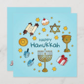Happy Hanukkah Feestdagenkaart (Voorkant / Achterkant)