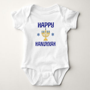 Happy Hanukkah-festival van Lights Menorah Romper