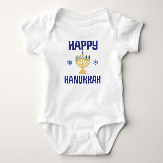 Happy Hanukkah-festival van Lights Menorah Romper (Voorkant)