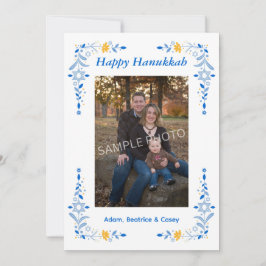 Happy Hanukkah Flat Photo Holiday Card Feestdagenkaart