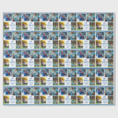 Happy Hanukkah-foto Collage Beauful Blue Custom Cadeaupapier (Vlak)