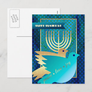 Happy Hanukkah. Gepersonaliseerde Hanukkah-Briefka Feestdagenkaart