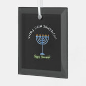 Happy Hanukkah! Glas Ornament (Voorkant links)