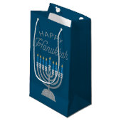 Happy Hanukkah Glitter Klein Cadeauzakje (Voorkant Gekanteld)