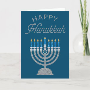 Happy Hanukkah Glitter Wenskaart Bedankkaart