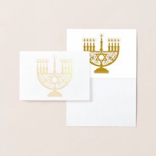HAPPY HANUKKAH Gold Foil Card Folie Kaarten