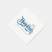 "Happy Hanukkah" Gold Menorah Servet (Hoek)