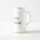 Happy Hanukkah Gold Typography Elegant Chanukah Bierpul (Voorkant rechts)