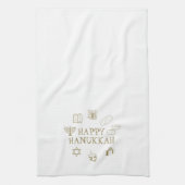 Happy Hanukkah Gold White, schattig Theedoek (Verticaal)