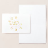 Happy Hanukkah Gold witte douanenaam Folie Kaarten (Display)