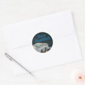 Happy Hanukkah gooit witte tas uit Ronde Sticker (Envelop)